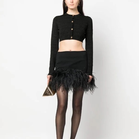 New Authentic Runway Versace croc-jacquard cropped cardigan - Picture 1 of 6